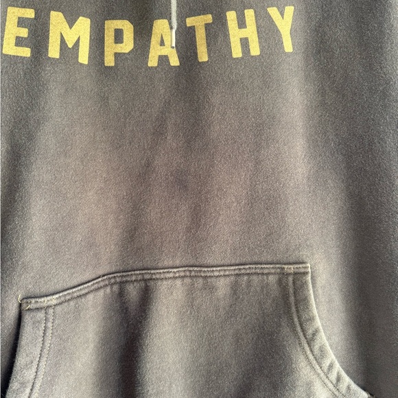 Hand Dyed Brown “Practice Radical Empathy” Hoodie - Picture 3 of 4